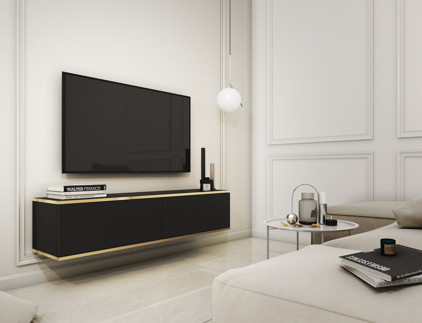 RTV skapis O2 gluda priekšpuse 135/30/32 cm melns - N1 Home