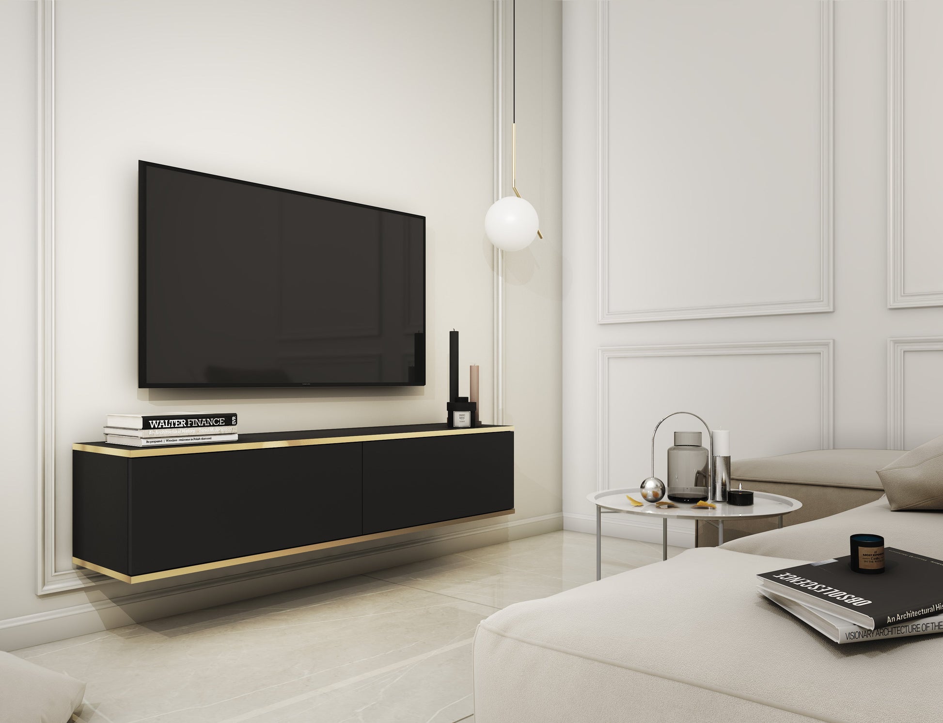 RTV skapis O2 gluda priekšpuse 135/30/32 cm melns - N1 Home