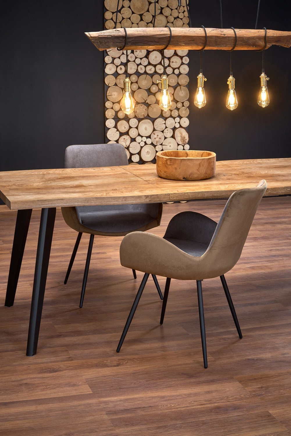 DC pagaldams galds 120-180/80 cm, augša - dabīga, kājas - melna