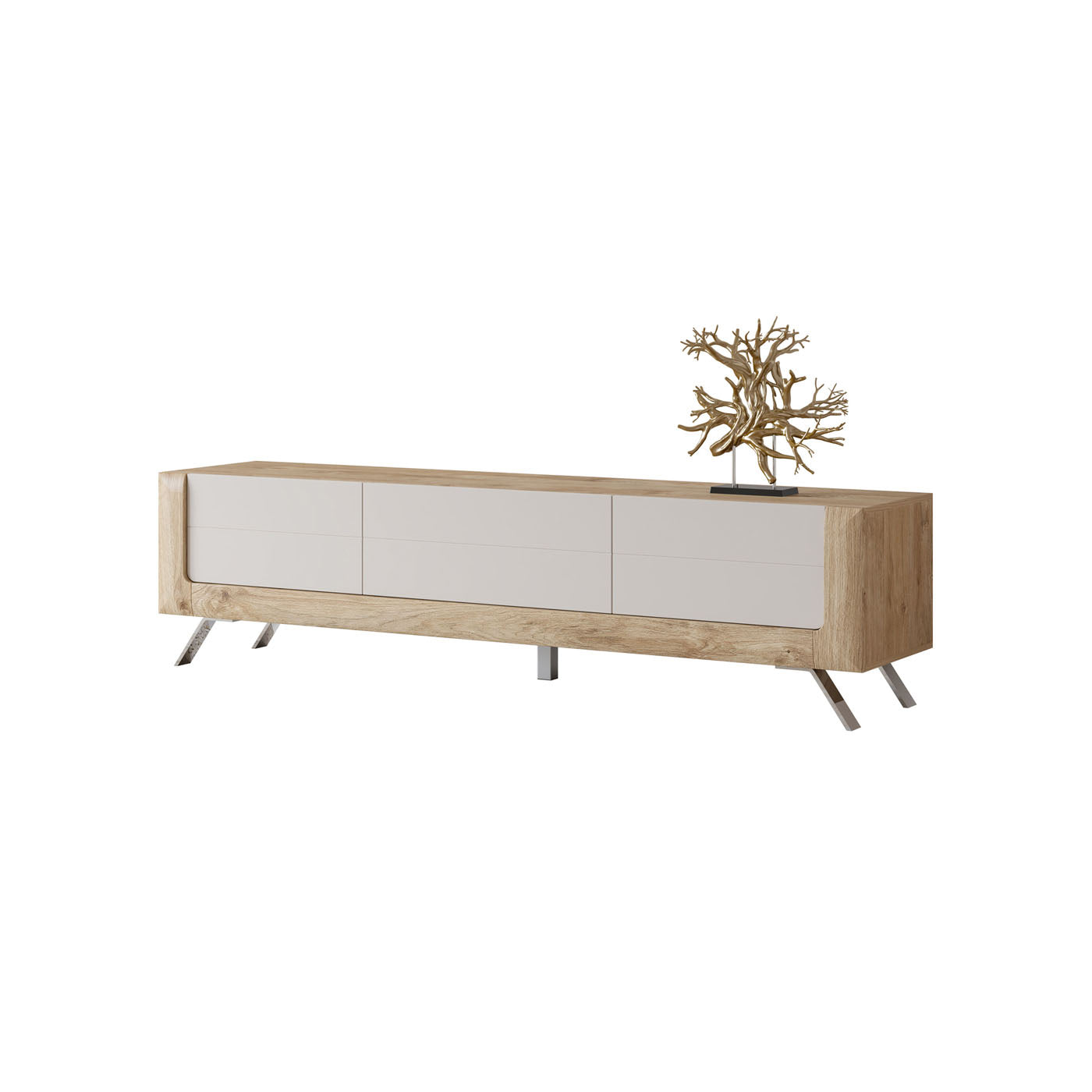 TV skapis Kavasari 199/48/52 cm Hamilton ozols/kašmirs