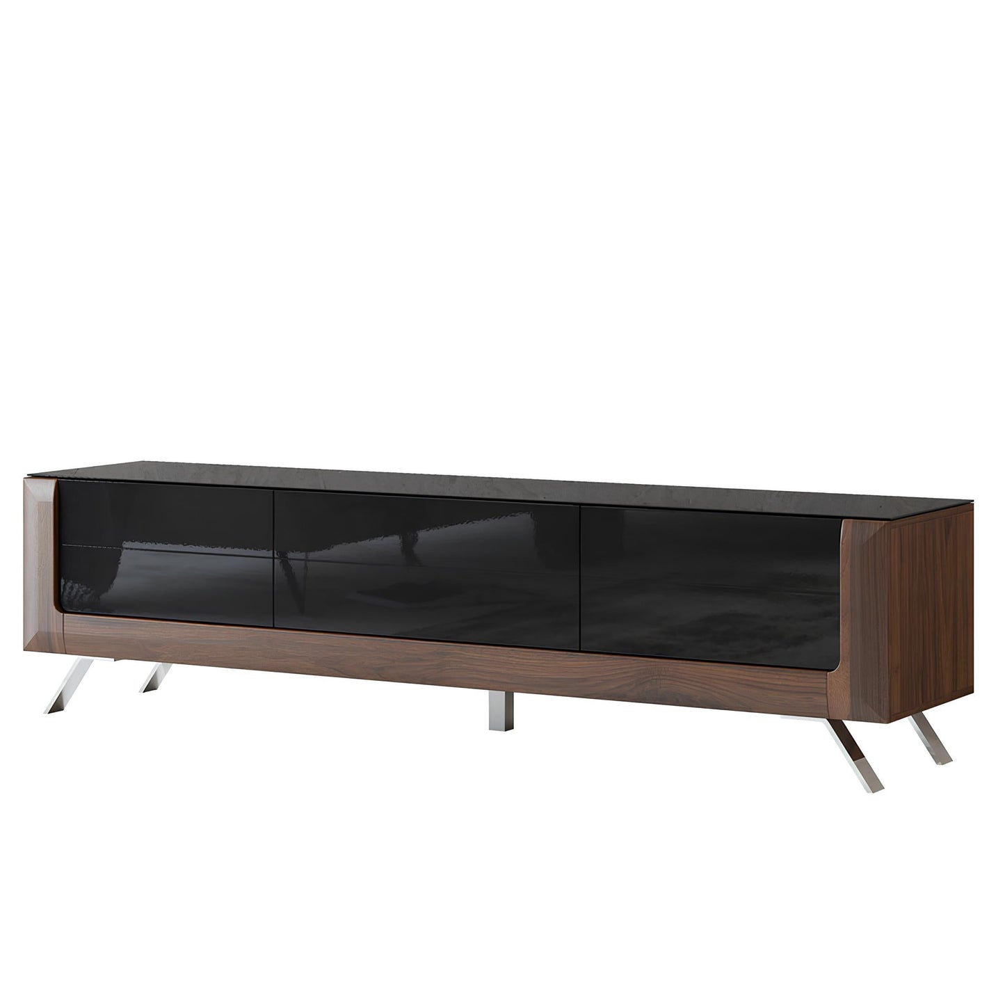 TV skapis Kavasari 199/48/52 cm Kolumbijas valrieksts/melns