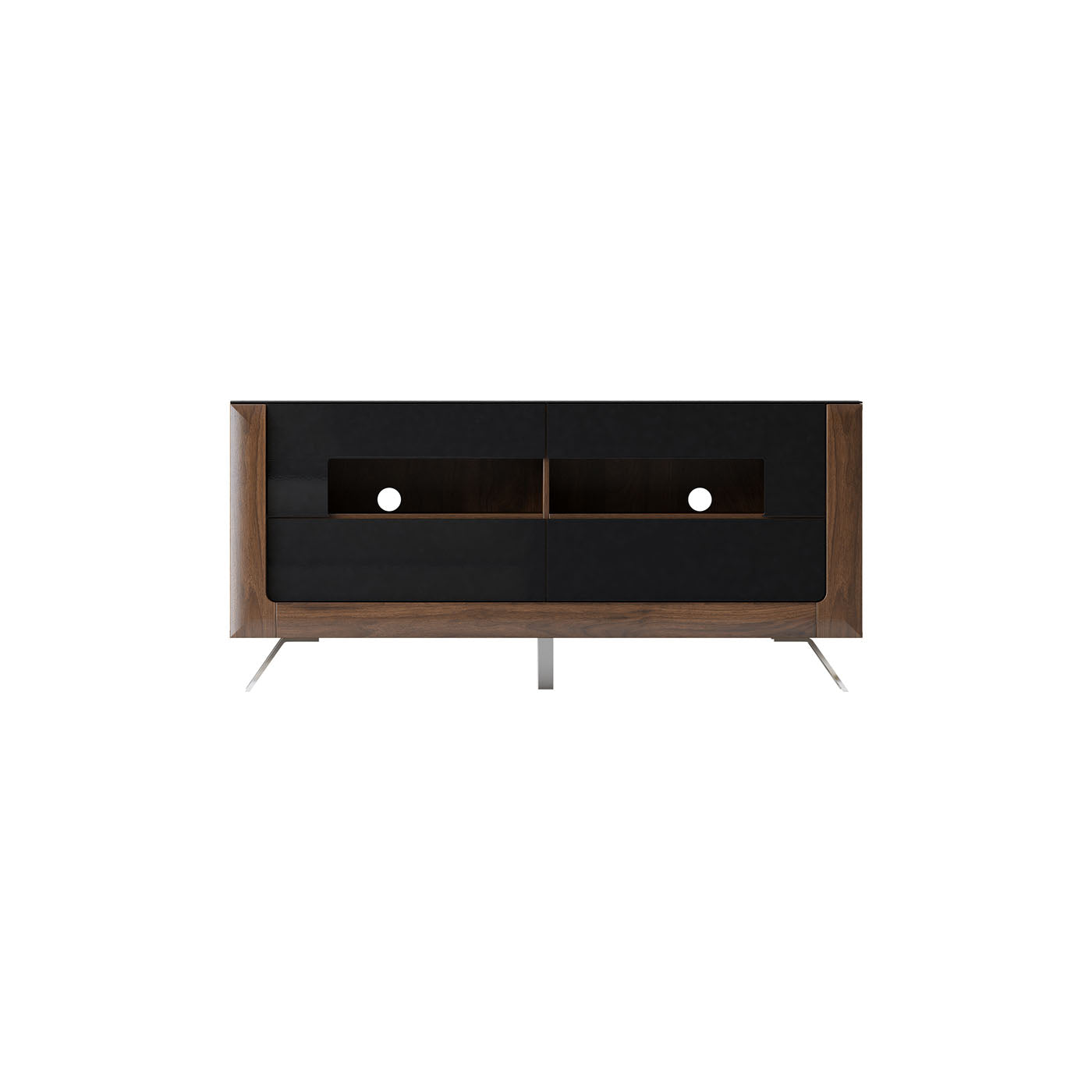 TV skapis Kavasari 161/48/73 cm Kolumbijas valrieksts/melns