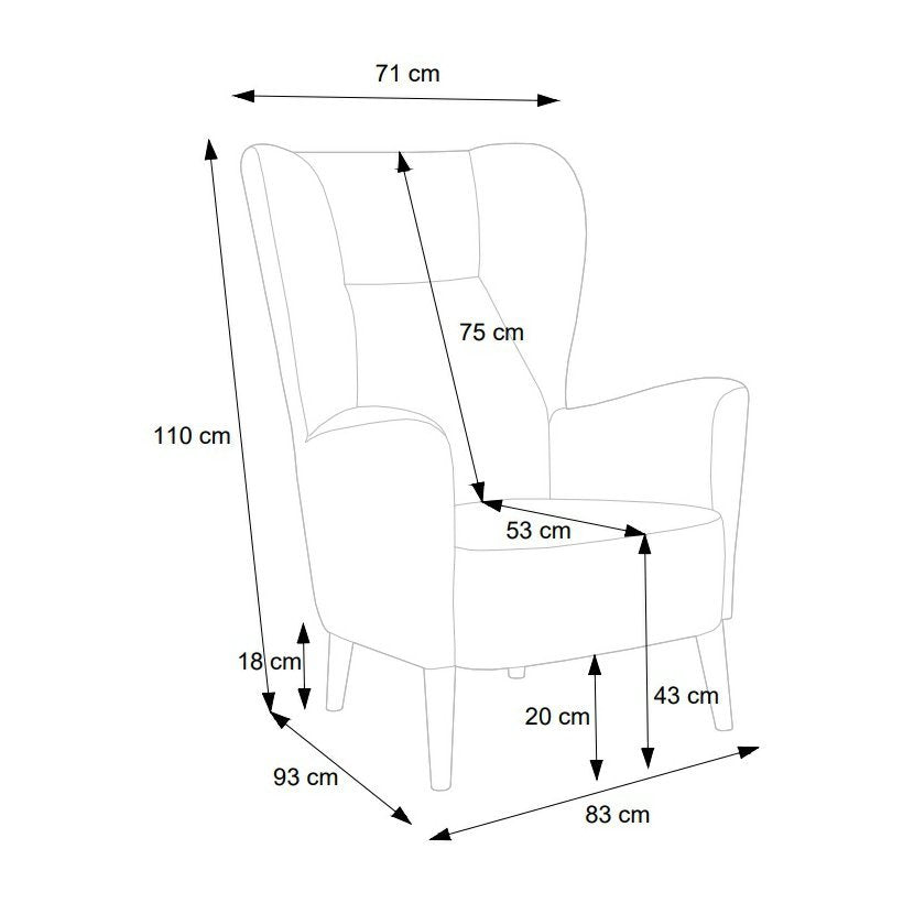 Krēsls Paris 83/93/110 cm pelēks - N1 Home