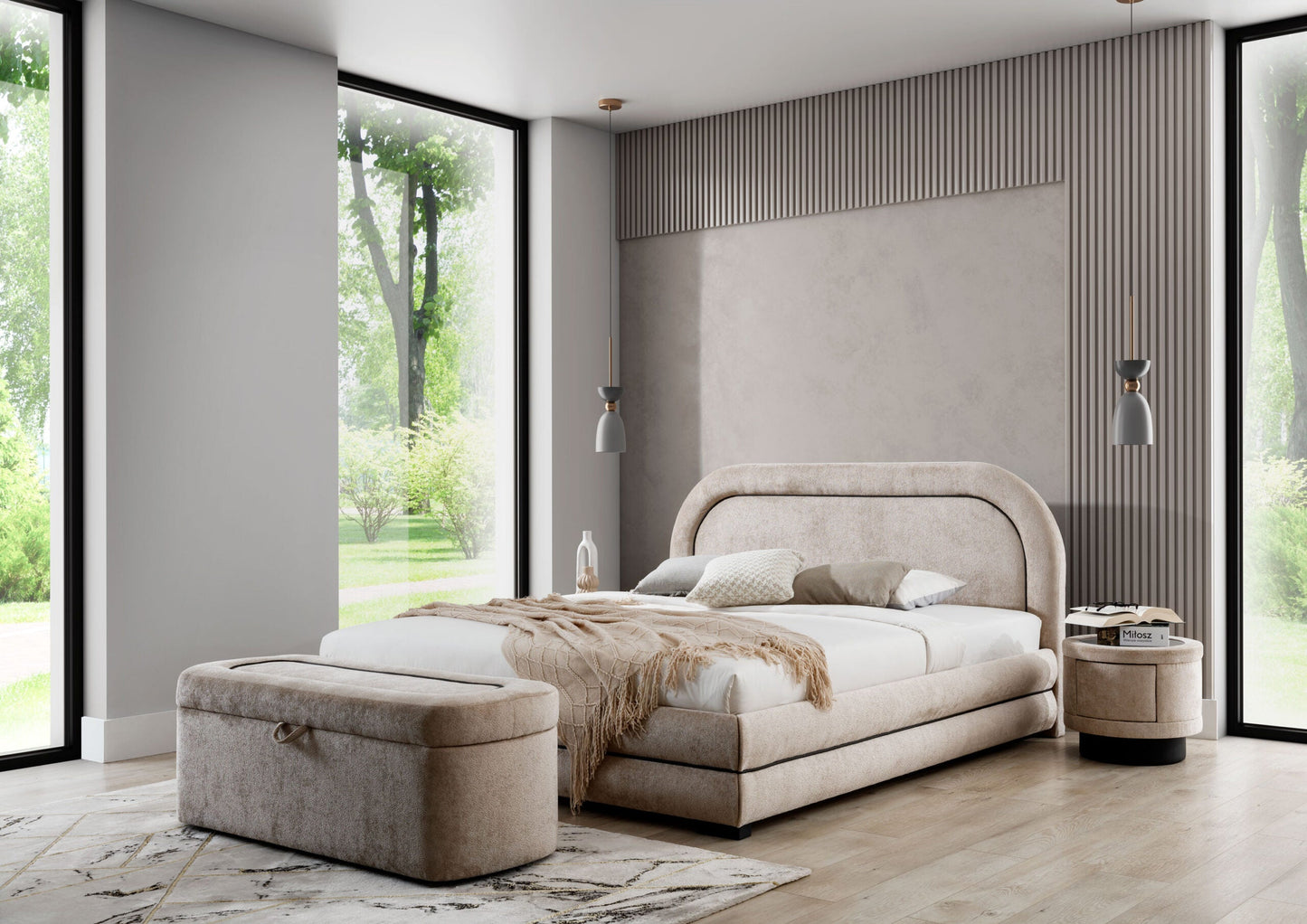 Gulta NEL 2 bez konteinera 140/160/180 x 200cm krēms - N1 Home