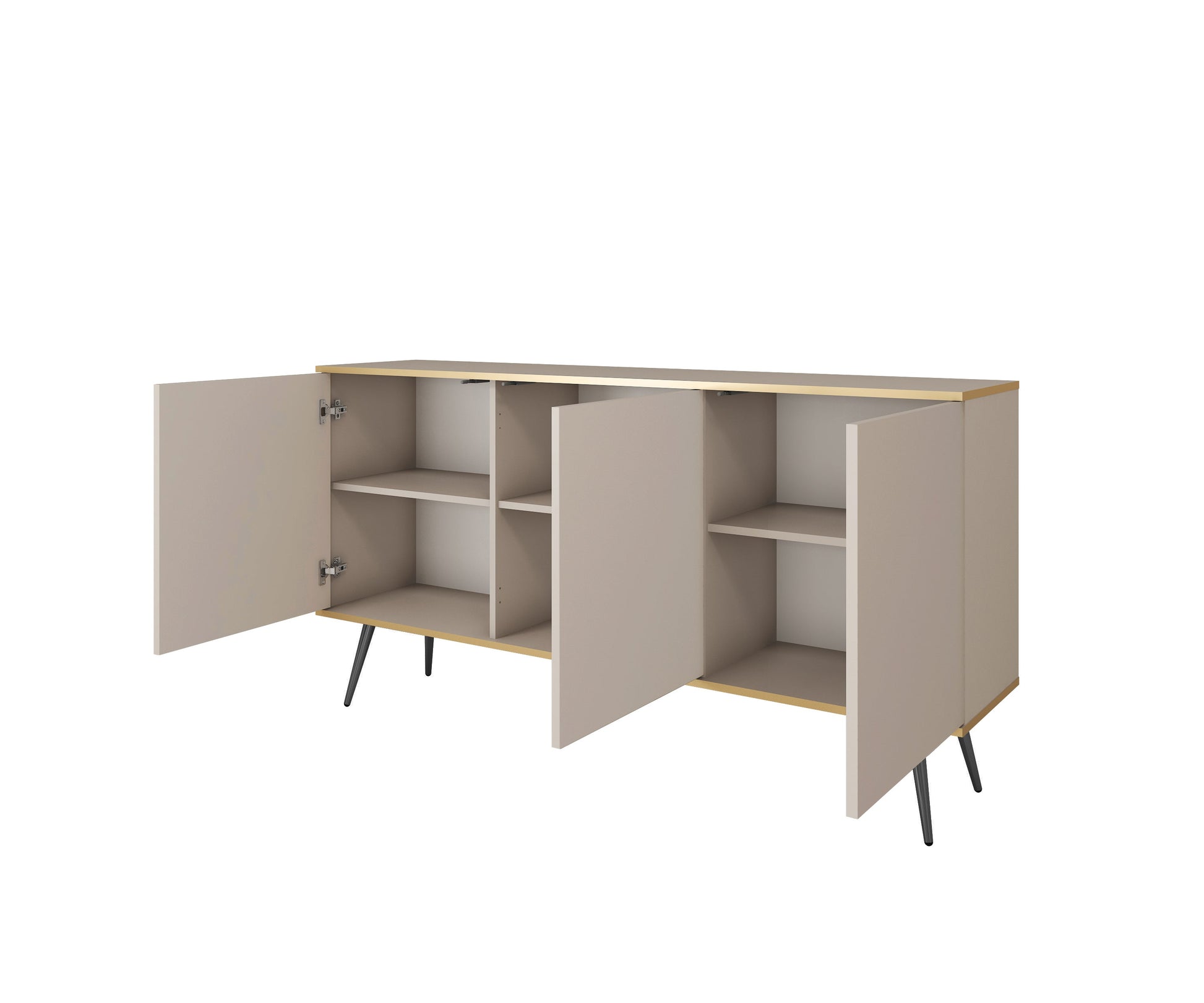 Kumode O2 160/85/39 cm bēšs/melns - N1 Home