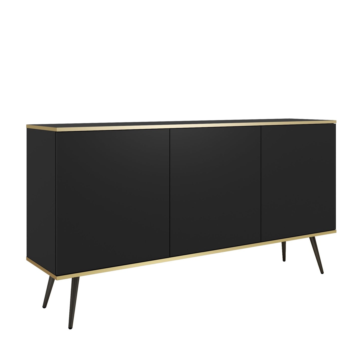 Kumode O2 160/85/39 cm melns/melns - N1 Home
