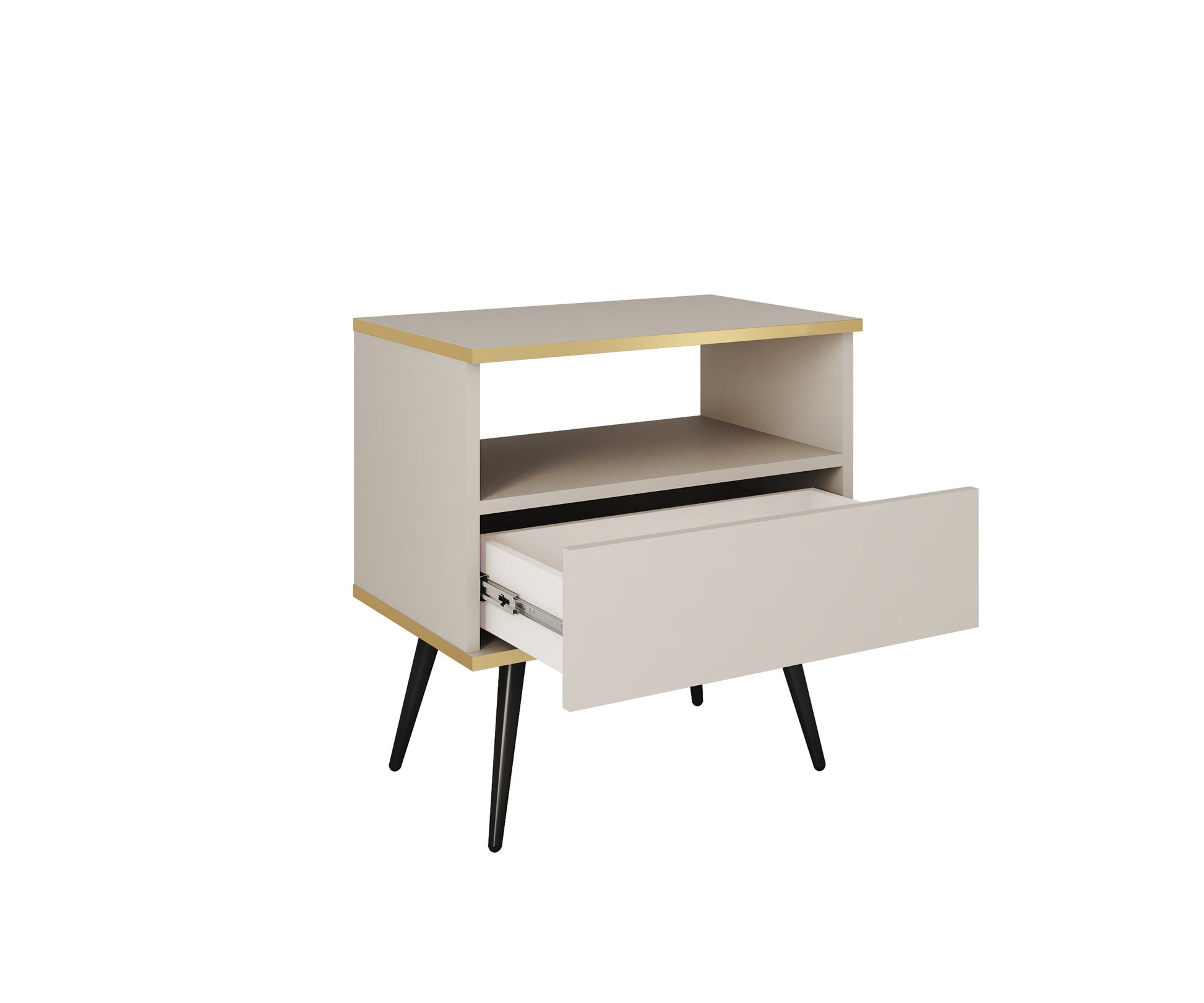 Naktsskapītis O2 54/59/39 cm bēšs/melns - N1 Home