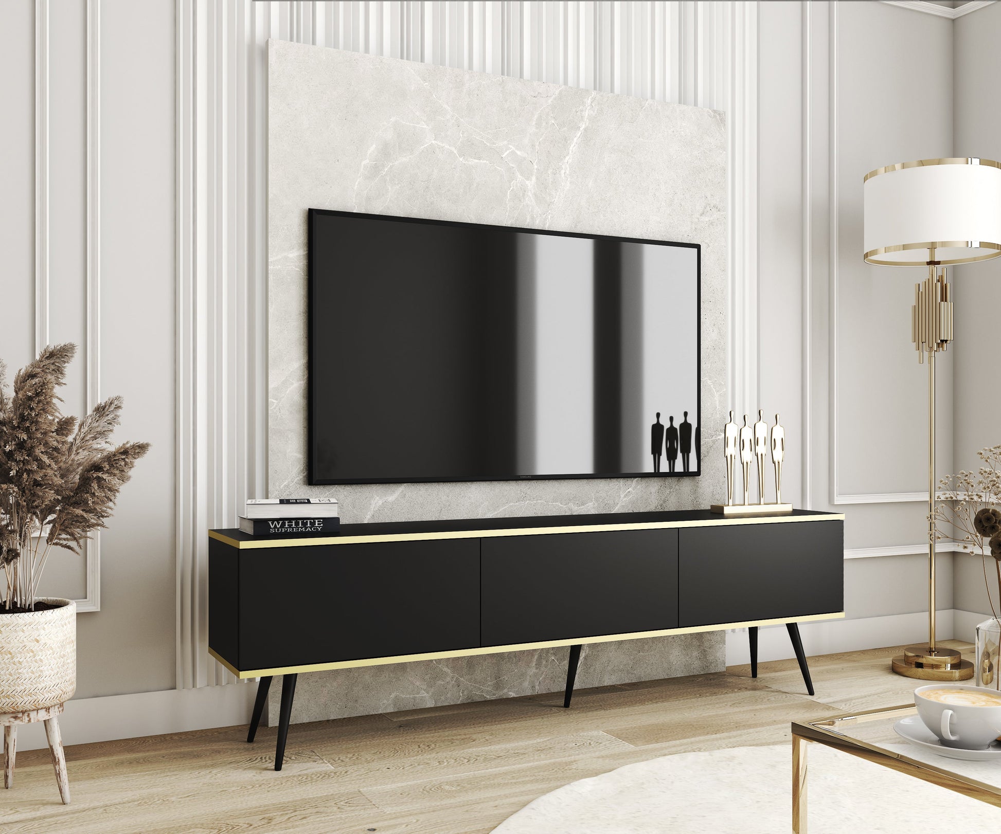 RTV skapis O2 gluda priekšpuse 175/30/32 cm melns - N1 Home
