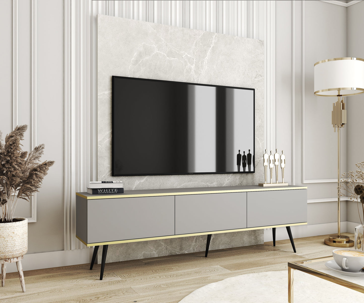 RTV skapis O2 gluda priekšpuse 175/30/32 cm pelēks - N1 Home