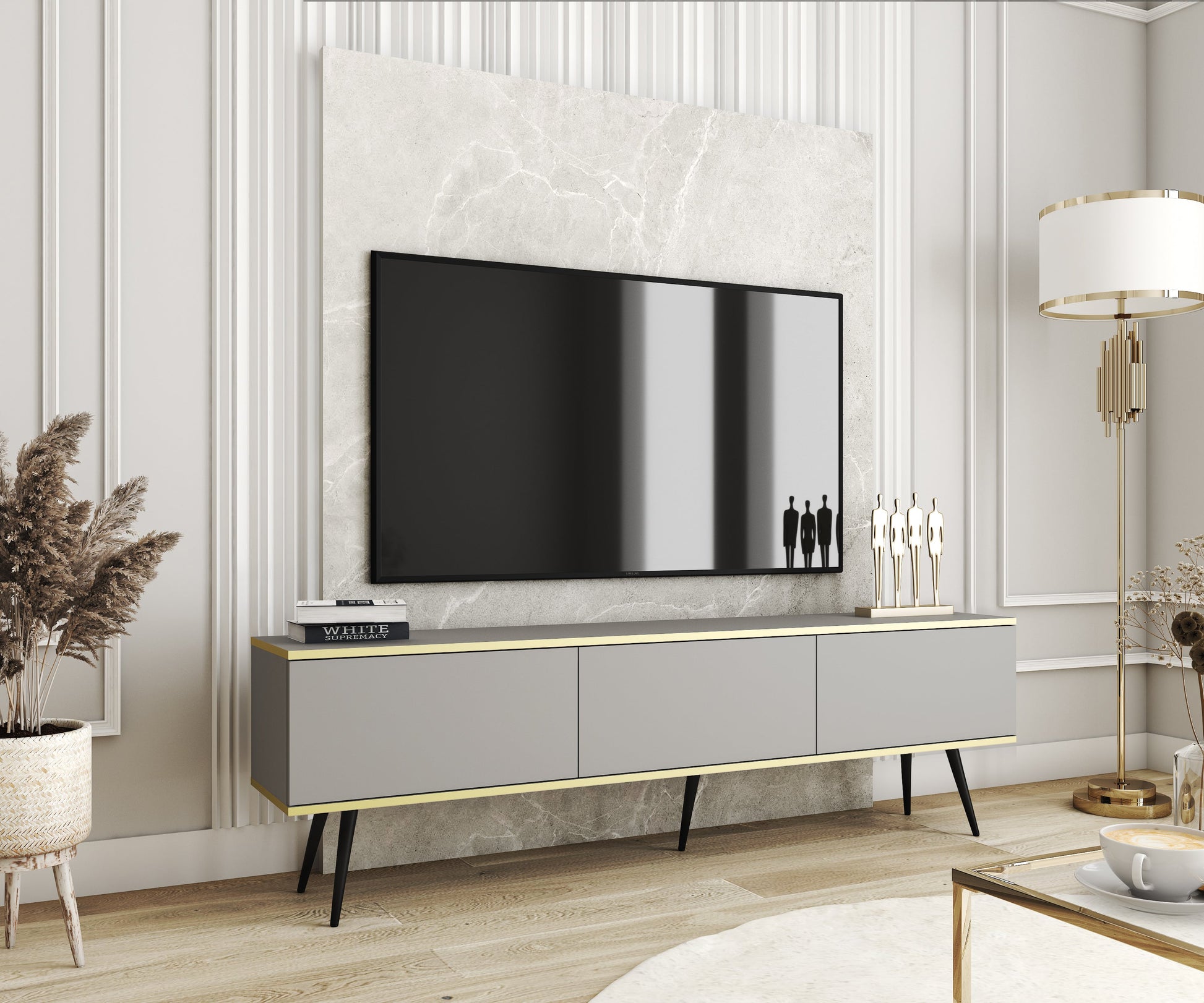 RTV skapis O2 gluda priekšpuse 175/30/32 cm pelēks - N1 Home