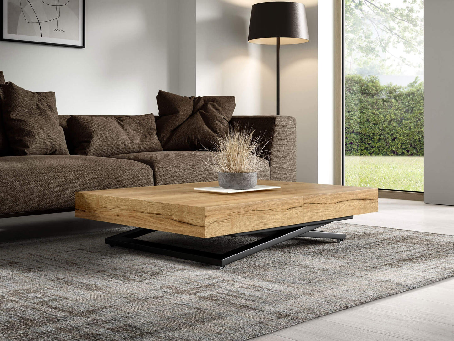 Galds Tiks U 27-80/120-200/80 cm dabīgs Halifax ozols - N1 Home