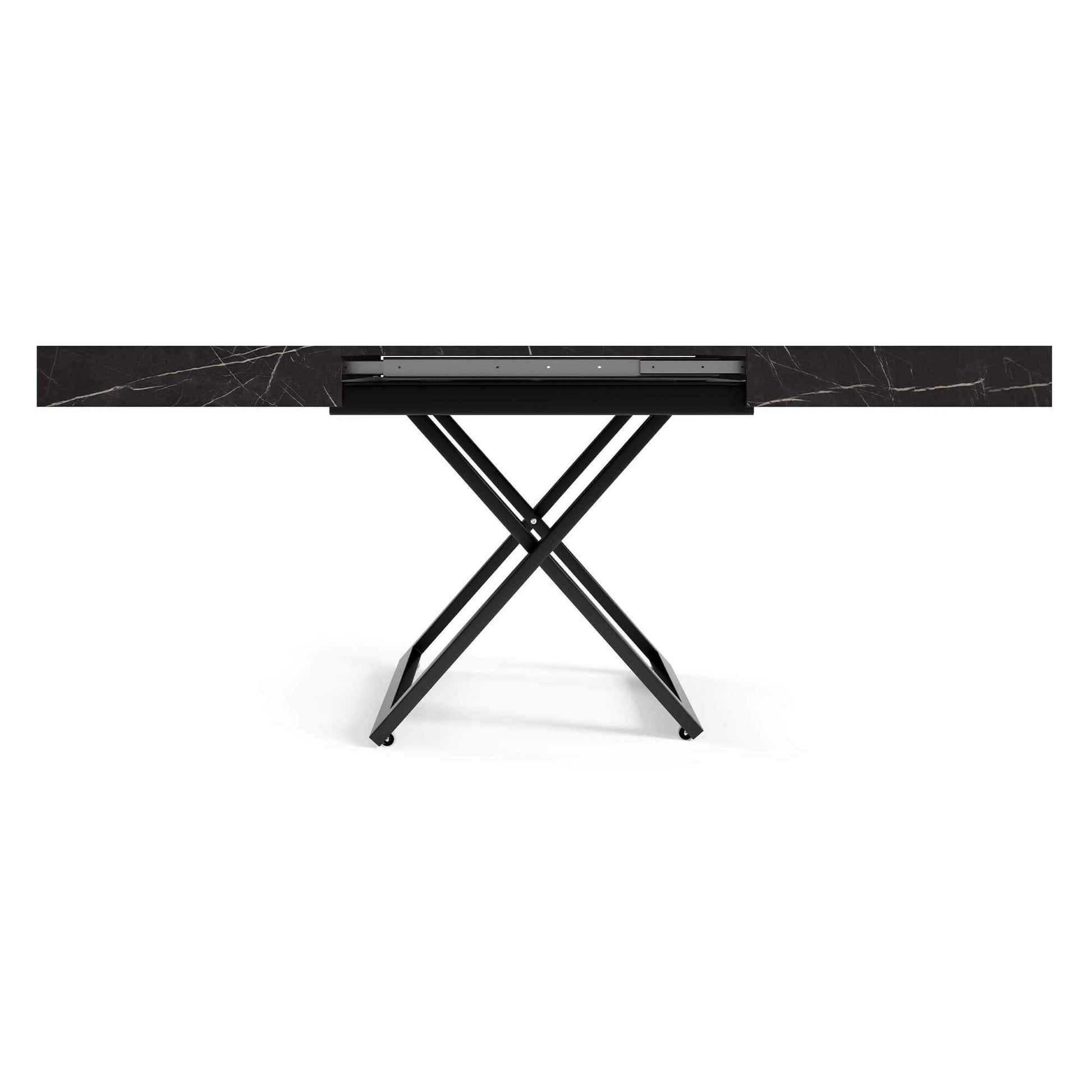 Galds Tiks U 27-80/120-200/80 cm melns Pietra Grigia - N1 Home