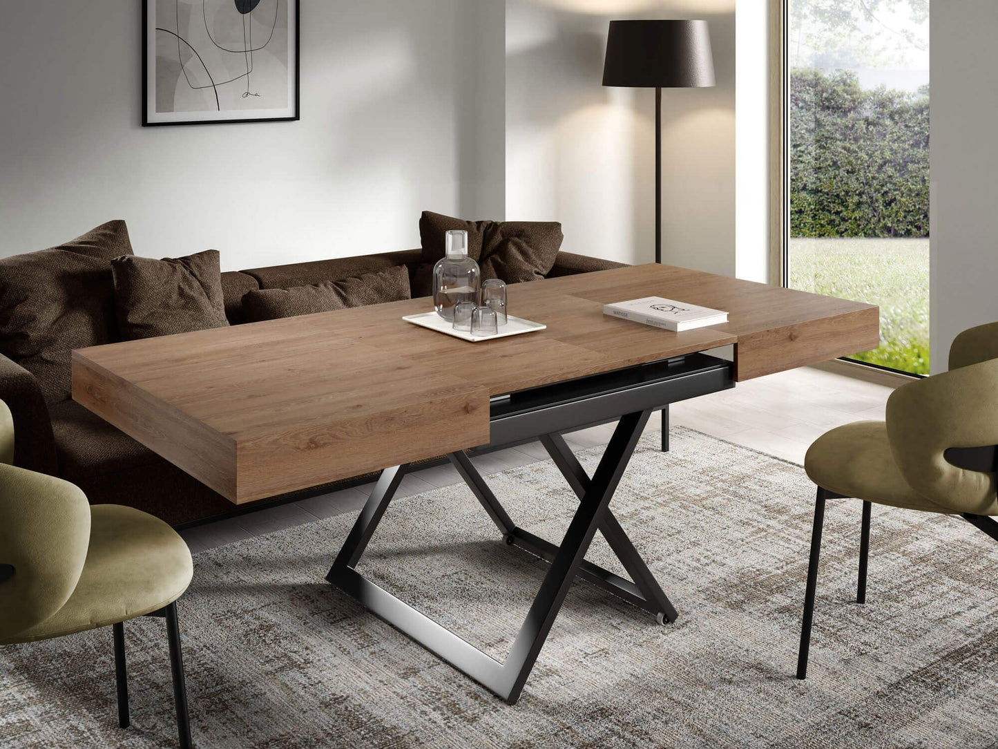 Galds Tiks U 27-80/120-200/80 cm Truffls Davos ozols - N1 Home