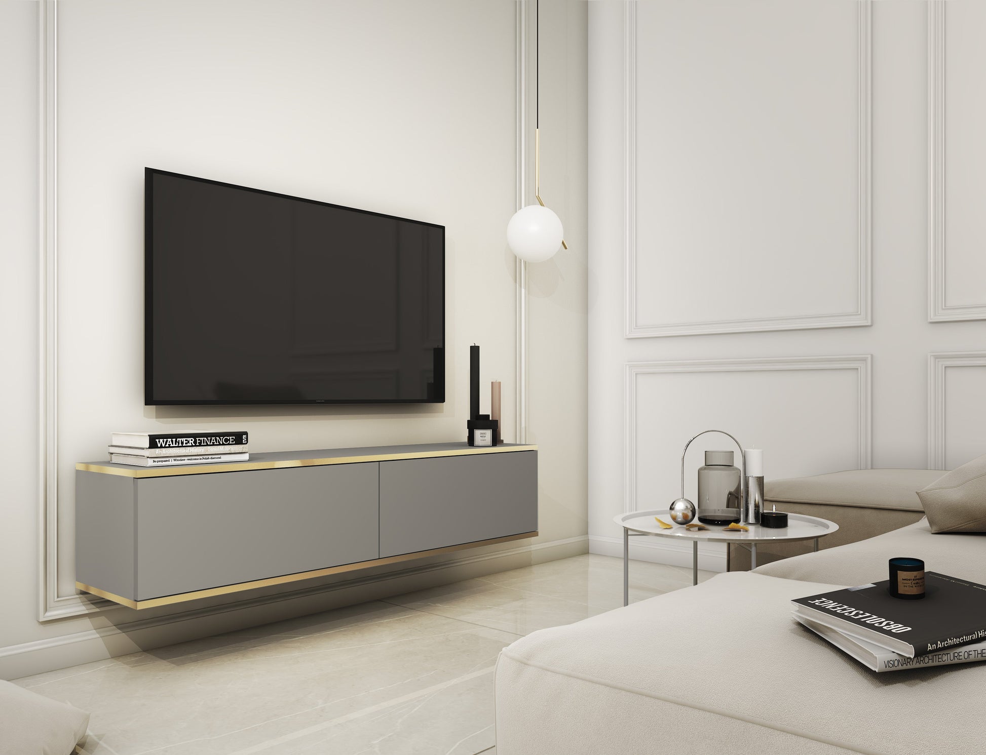 RTV skapis O2 gluda priekšpuse 135/30/32 cm pelēks - N1 Home