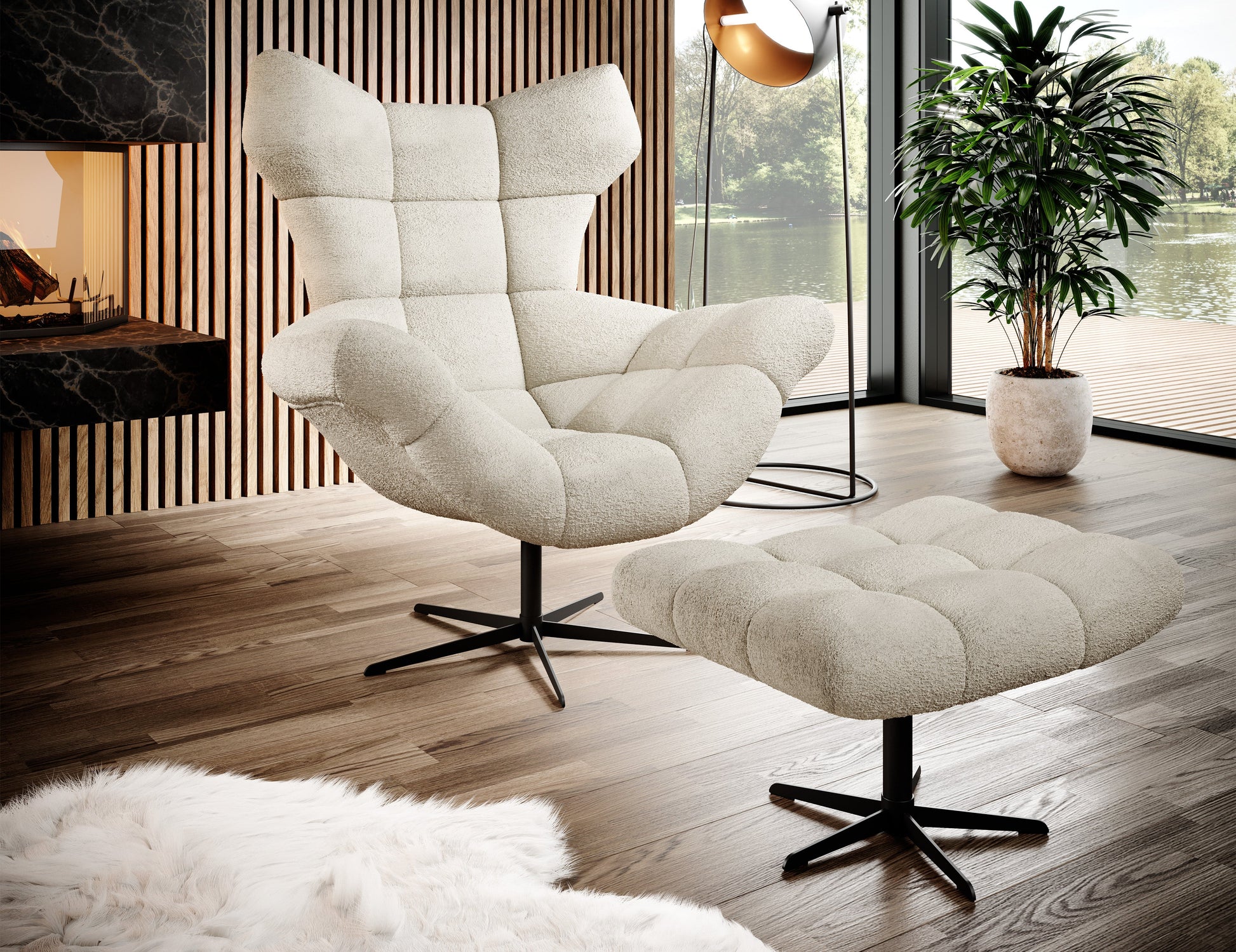 Krēsls SINS 119/103/84 cm balts - N1 Home