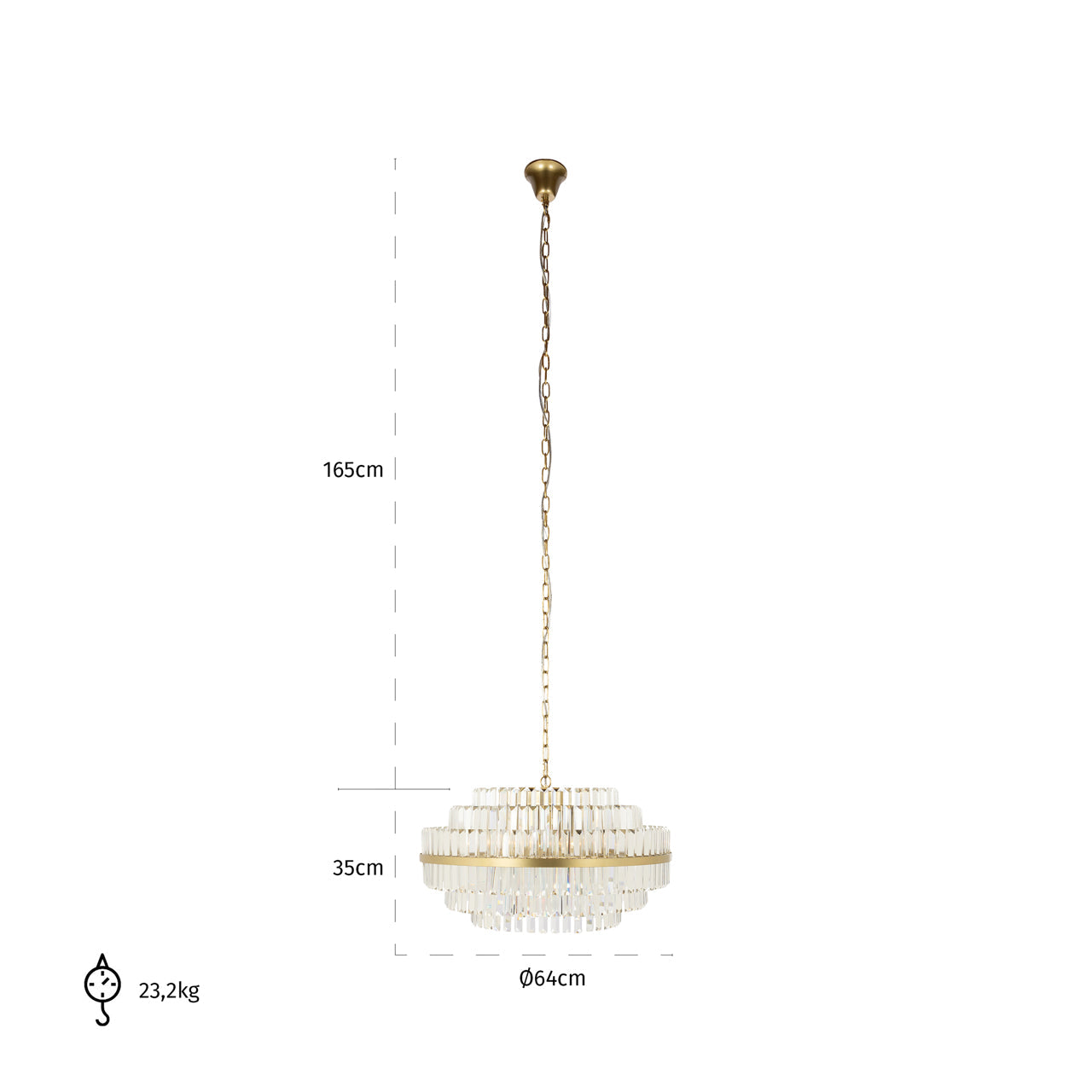 Lustra Desire brushed gold  Richmond Interiors 38/65 cm zelts - N1 Home