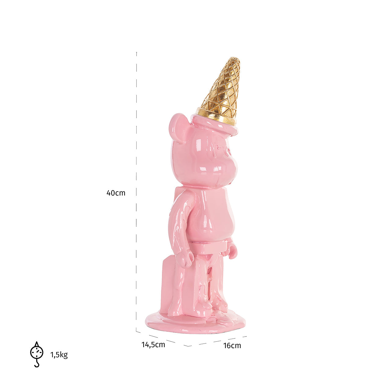 Dekoratīvs priekšmets Richmond Interiors Icebear 40/16/14 cm rozā - N1 Home