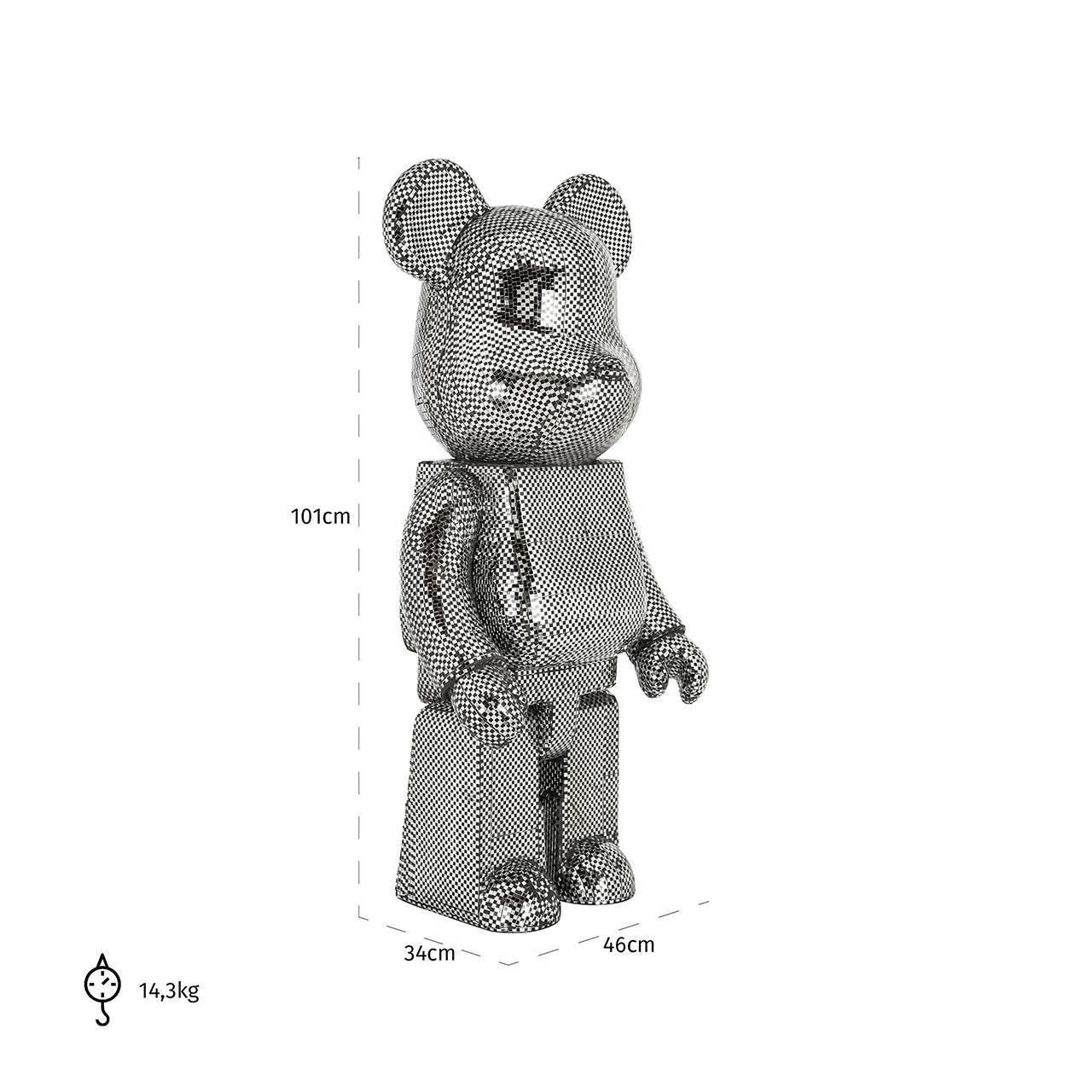 Dekoratīvs priekšmets Richmond Interiors Bear 101/46/34 cm melns - N1 Home