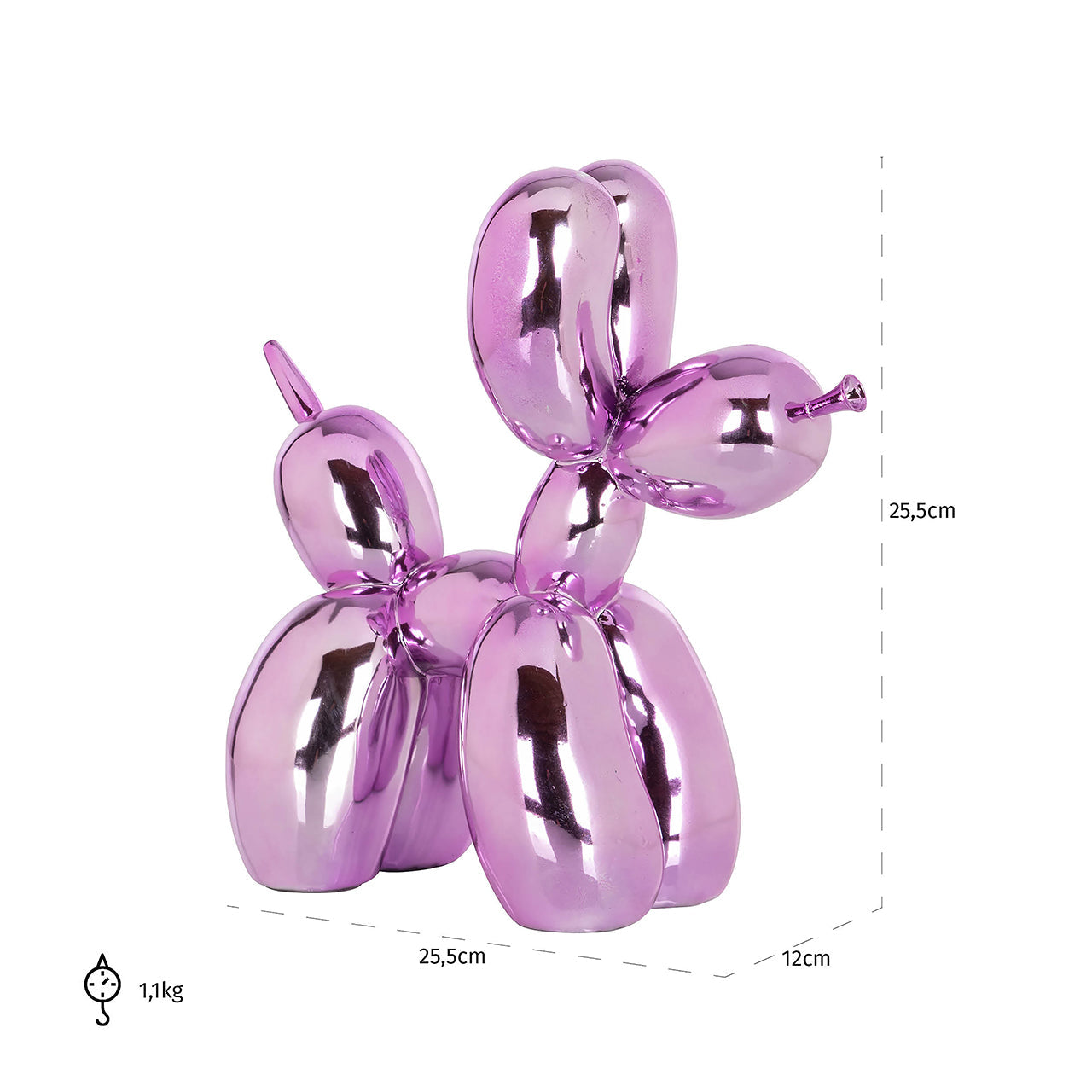 Dekoratīvs priekšmets Richmond Interiors Dog 26/12/26 cm pink - N1 Home