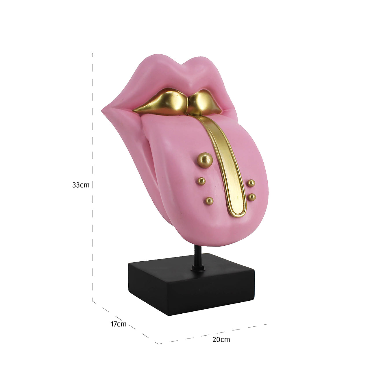 Dekoratīvs priekšmets Richmond Interiors Tongue 30/19/16 cm rozā - N1 Home