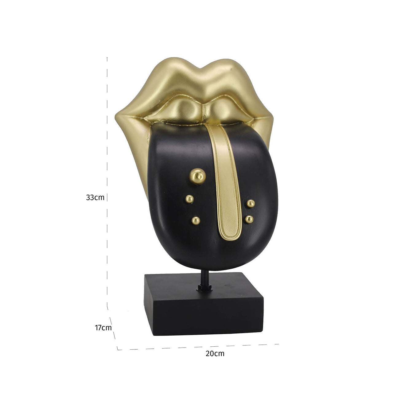 Dekoratīvs priekšmets Richmond Interiors Tongue 30/19/16 cm melns - N1 Home