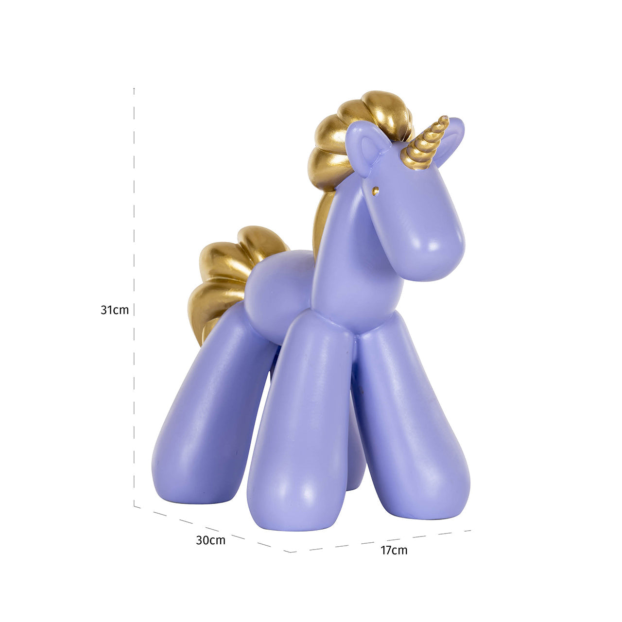 Dekoratīvs priekšmets Richmond Interiors Unicorn 31/30/17 cm purple - N1 Home