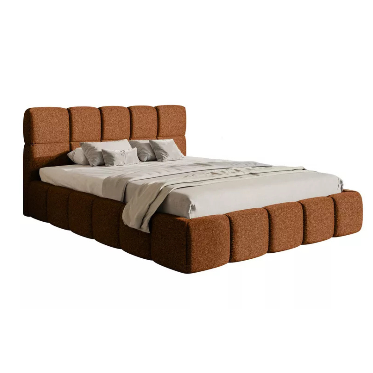 CLOD Mīkstā gulta 140/160/180/200 x 200 cm ar glabātuvi, varš hidrofobs šenils - N1 Home