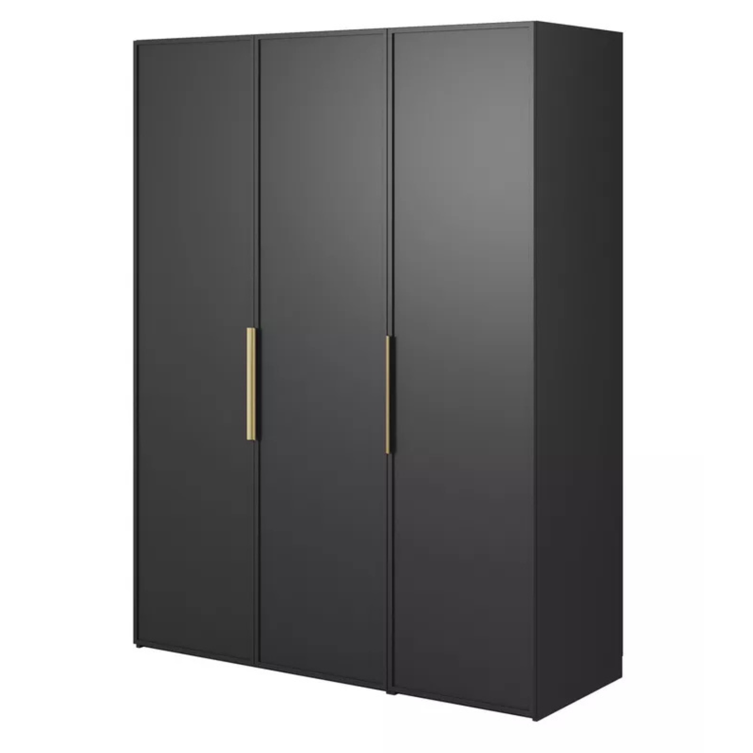 MEFRA Trīsdurvju skapis 150 cm, melns - N1 Home
