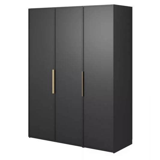 MEFRA Trīsdurvju skapis 150 cm, melns - N1 Home