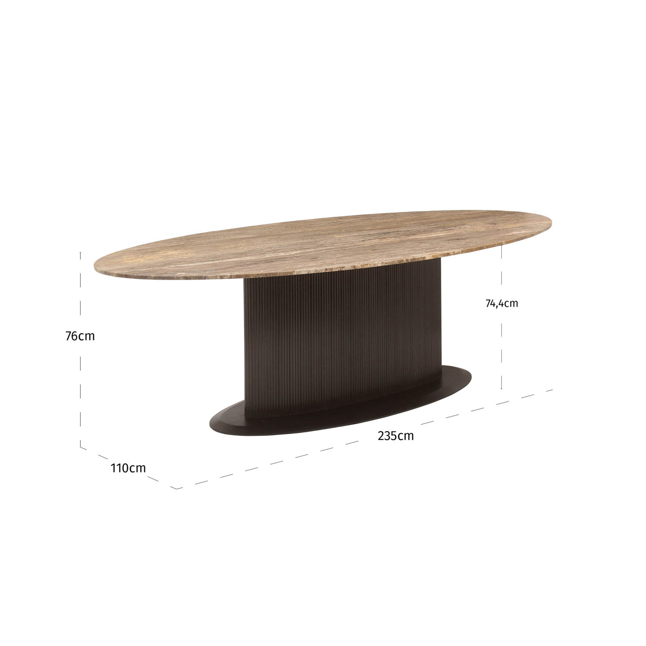 Galds Russo Richmond Interiors 235/76/110 cm ash brown oval