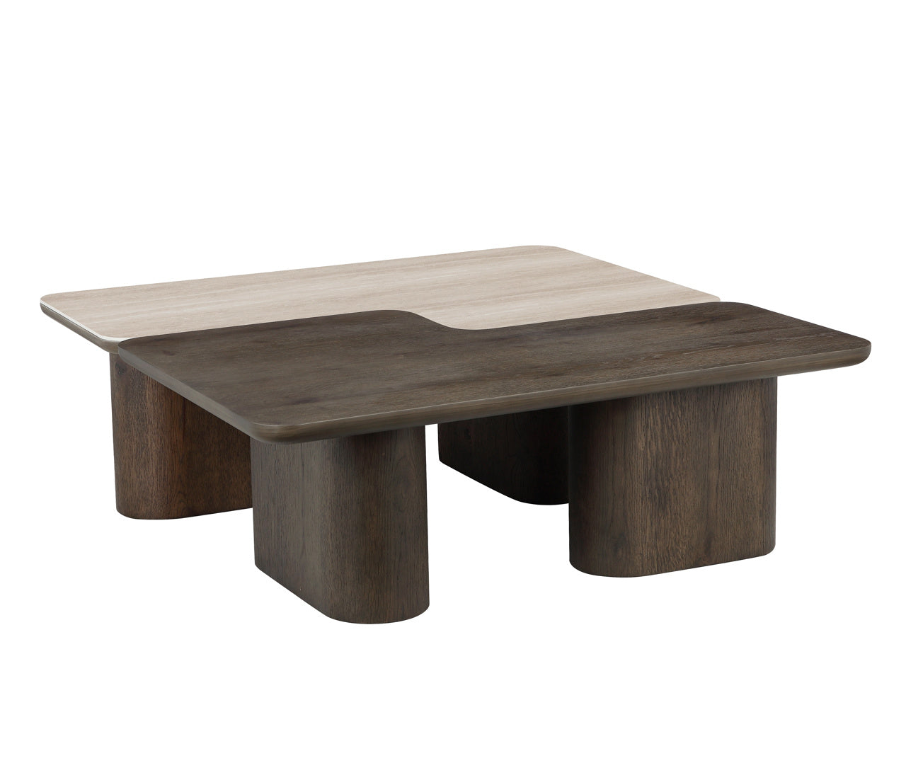 Kafijas galds Nando brown (Set of 2) Richmond Interiors 38/165/90 cm brūns/bēšs - N1 Home