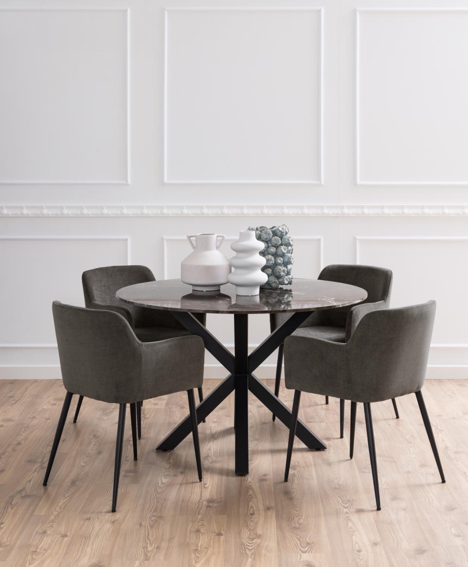Galds Heva 120x75,5 cm brūns marmors - N1 Home