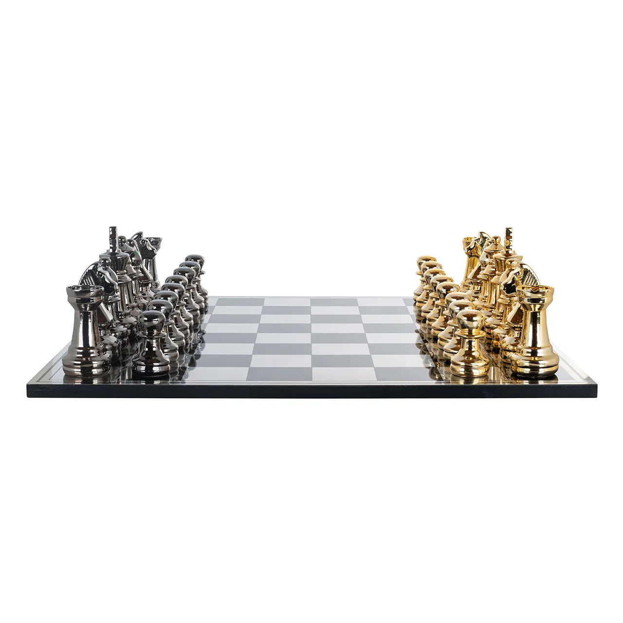 Dekoratīvs priekšmets Richmond Interiors Šaha galdiņš Saray 16/60/60 cm melns/zelts - N1 Home