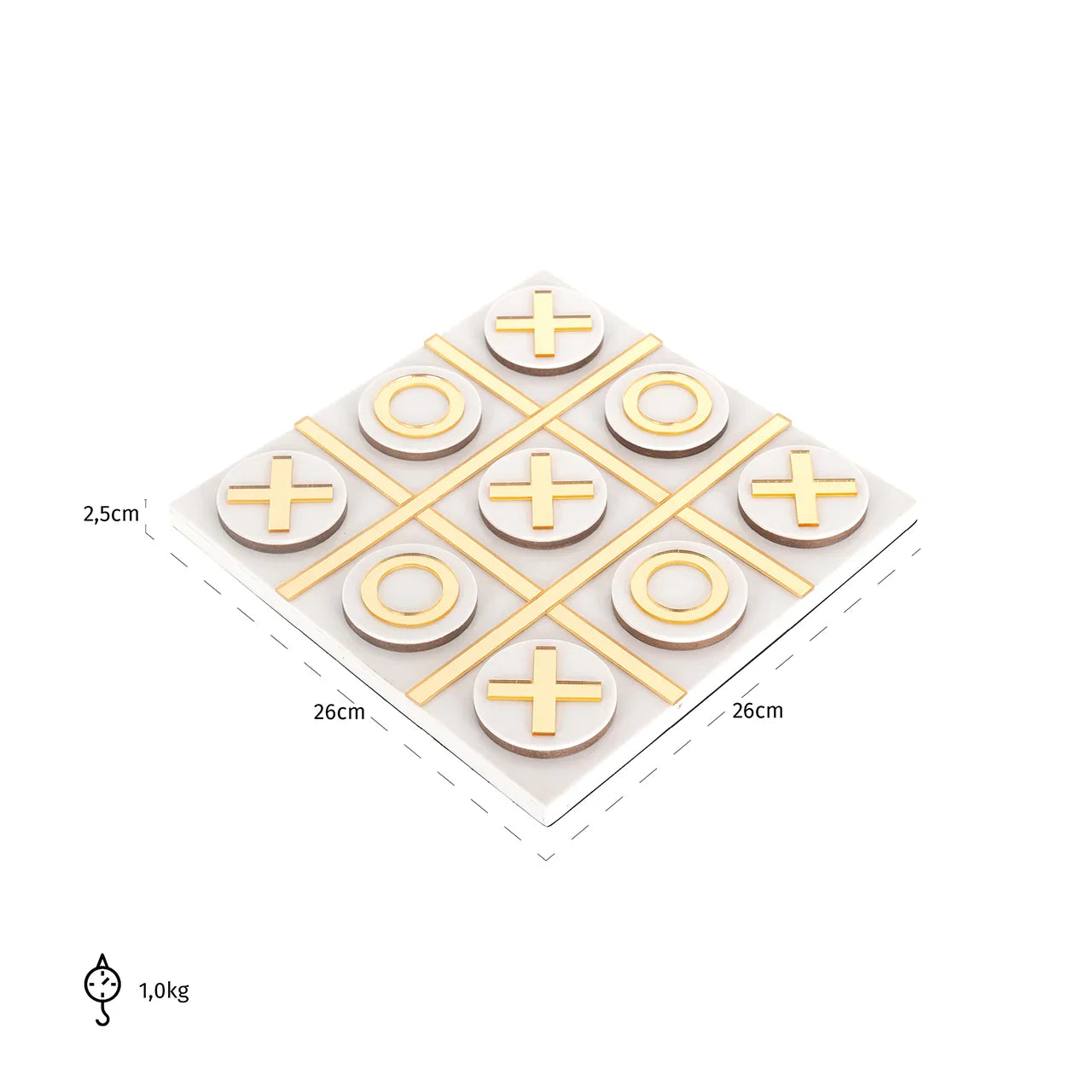 Dekoratīvs priekšmets Richmond Interiors Tic tac toe Maylie 2/26/26 cm balts - N1 Home