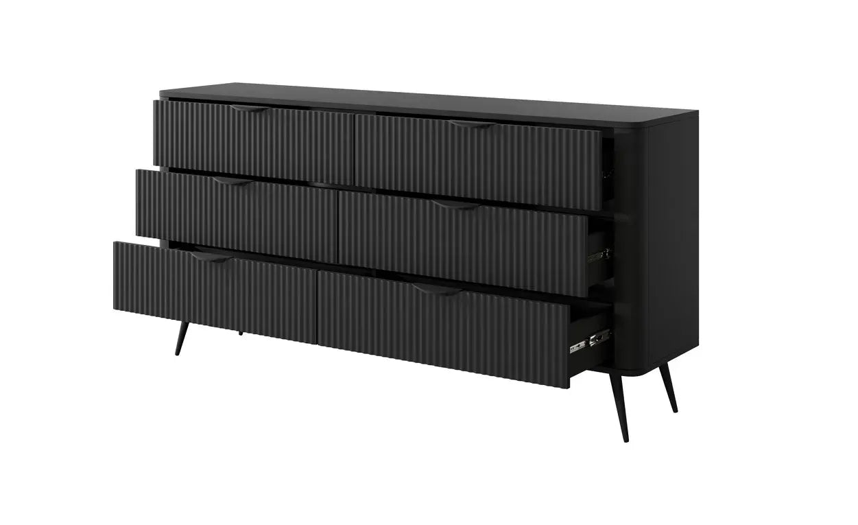 Kumode Lanti 163/81/38 cm melns - N1 Home
