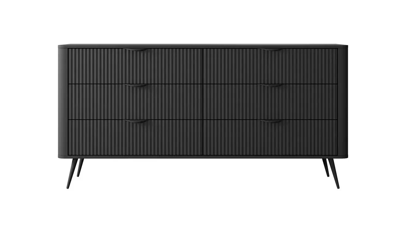 Kumode Lanti 163/81/38 cm melns - N1 Home