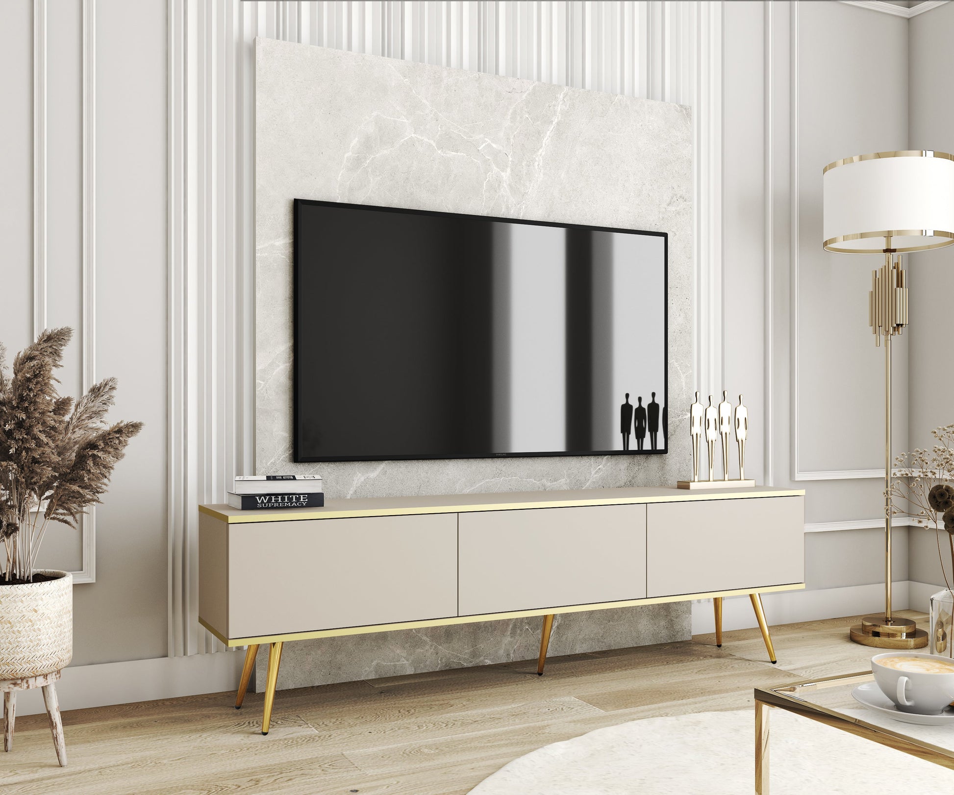 RTV skapis O2 gluda priekšpuse 175/30/32 cm bēšs - N1 Home