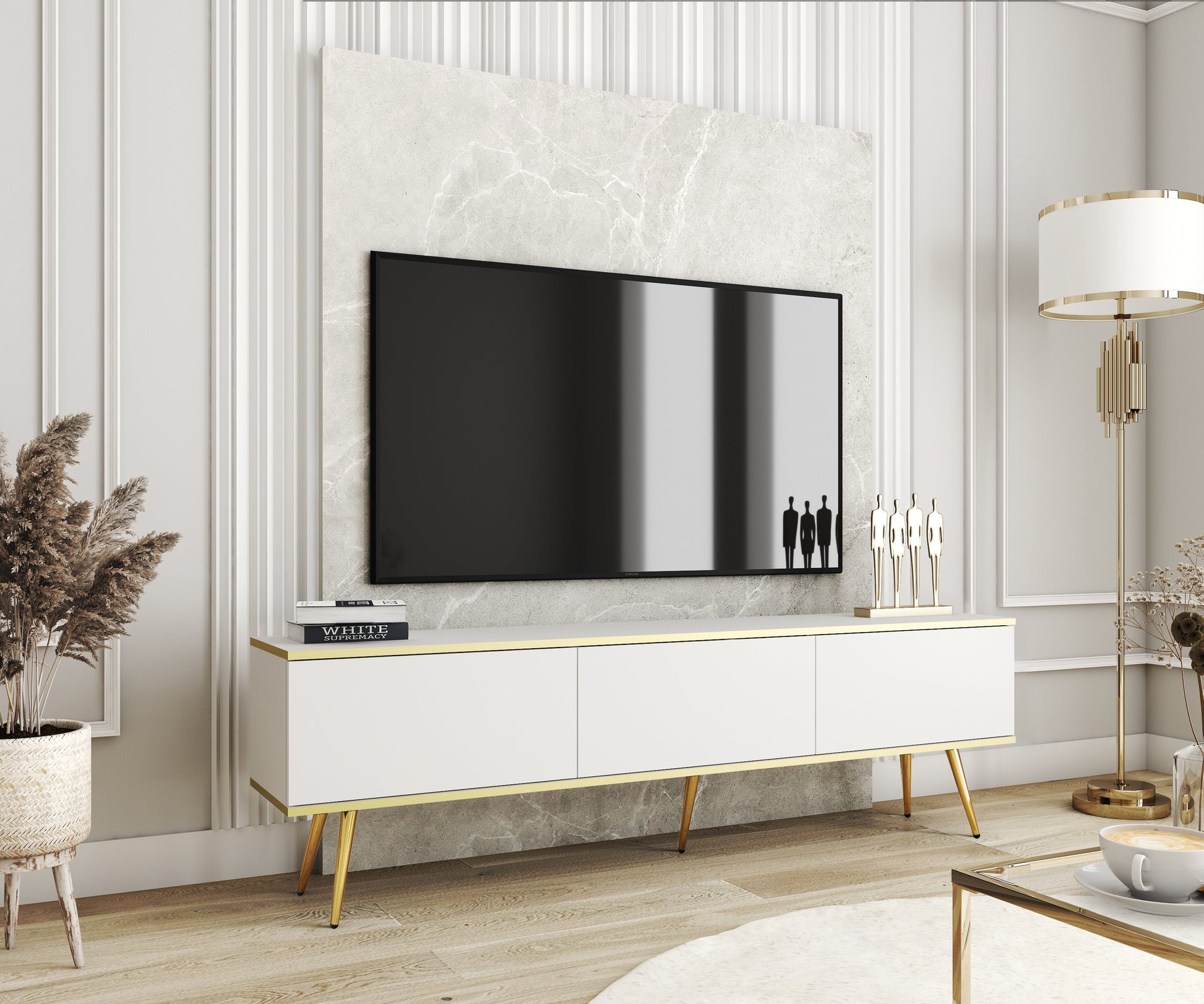RTV skapis O2 gluda priekšpuse 175/30/32 cm balts - N1 Home