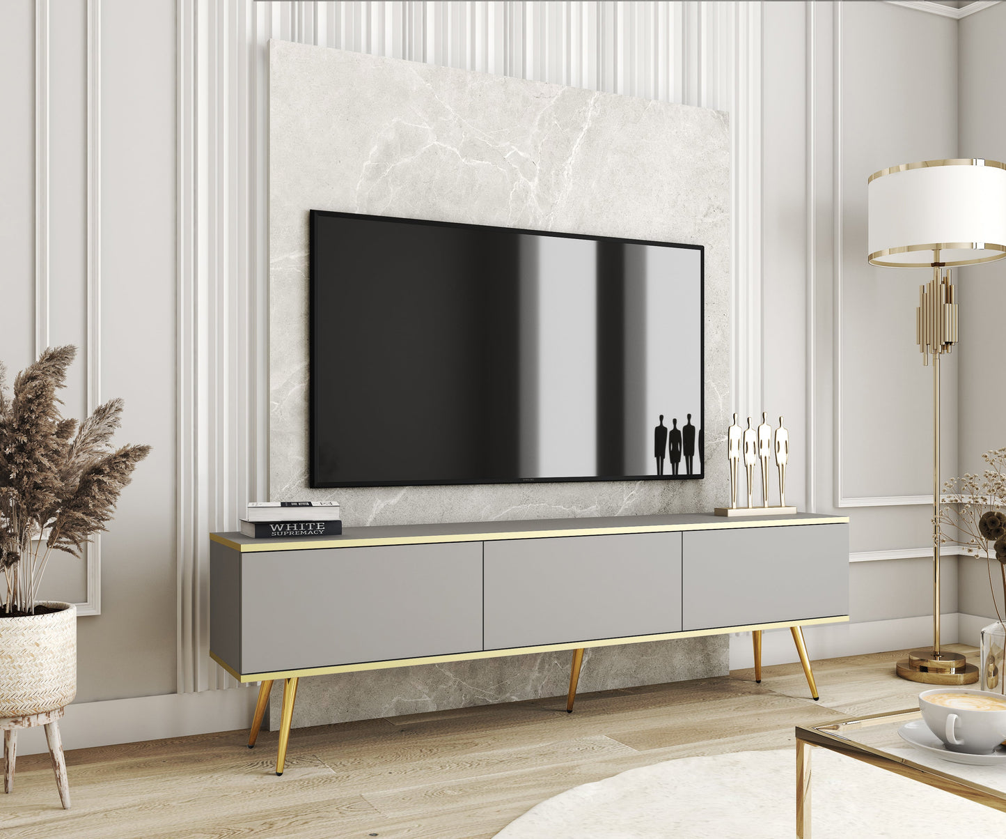 RTV skapis O2 gluda priekšpuse 175/30/32 cm pelēks - N1 Home