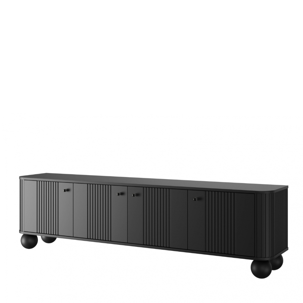 TV skapis Vespa 187/48/38 cm melns/melns - N1 Home