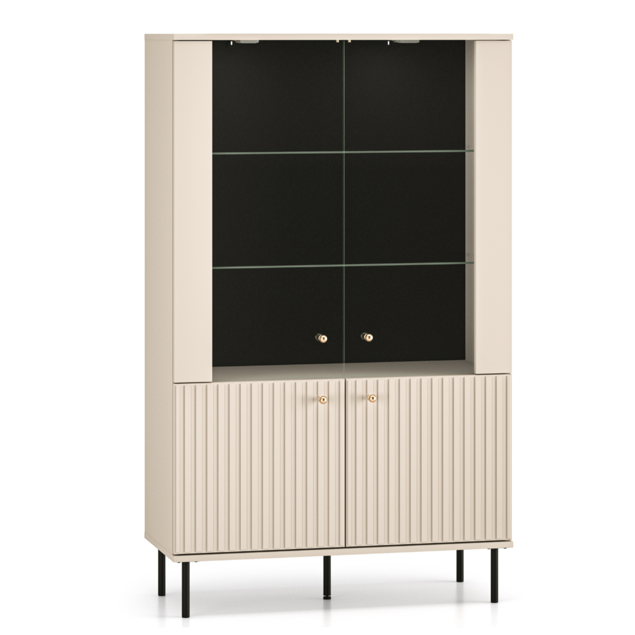 Vitrīnas skapis Galeto 151/92/40 cm bēšs - N1 Home