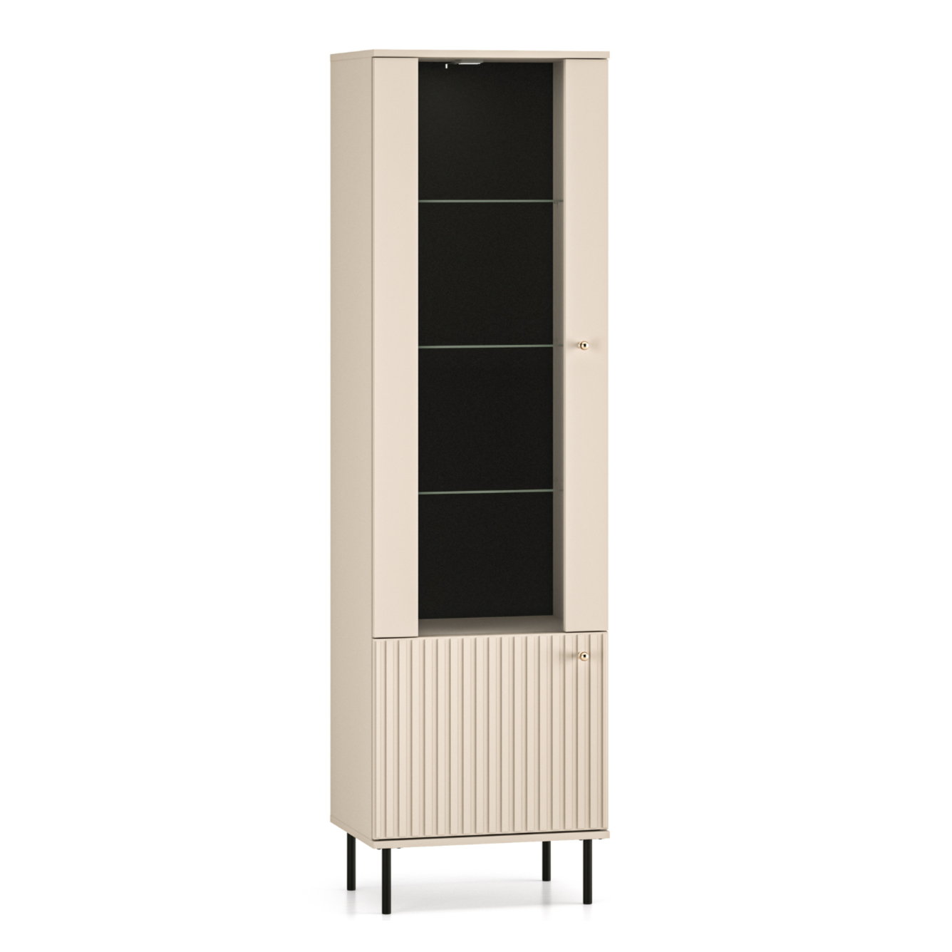 Vitrīnas skapis Galeto 190/55/40 cm bēšs - N1 Home