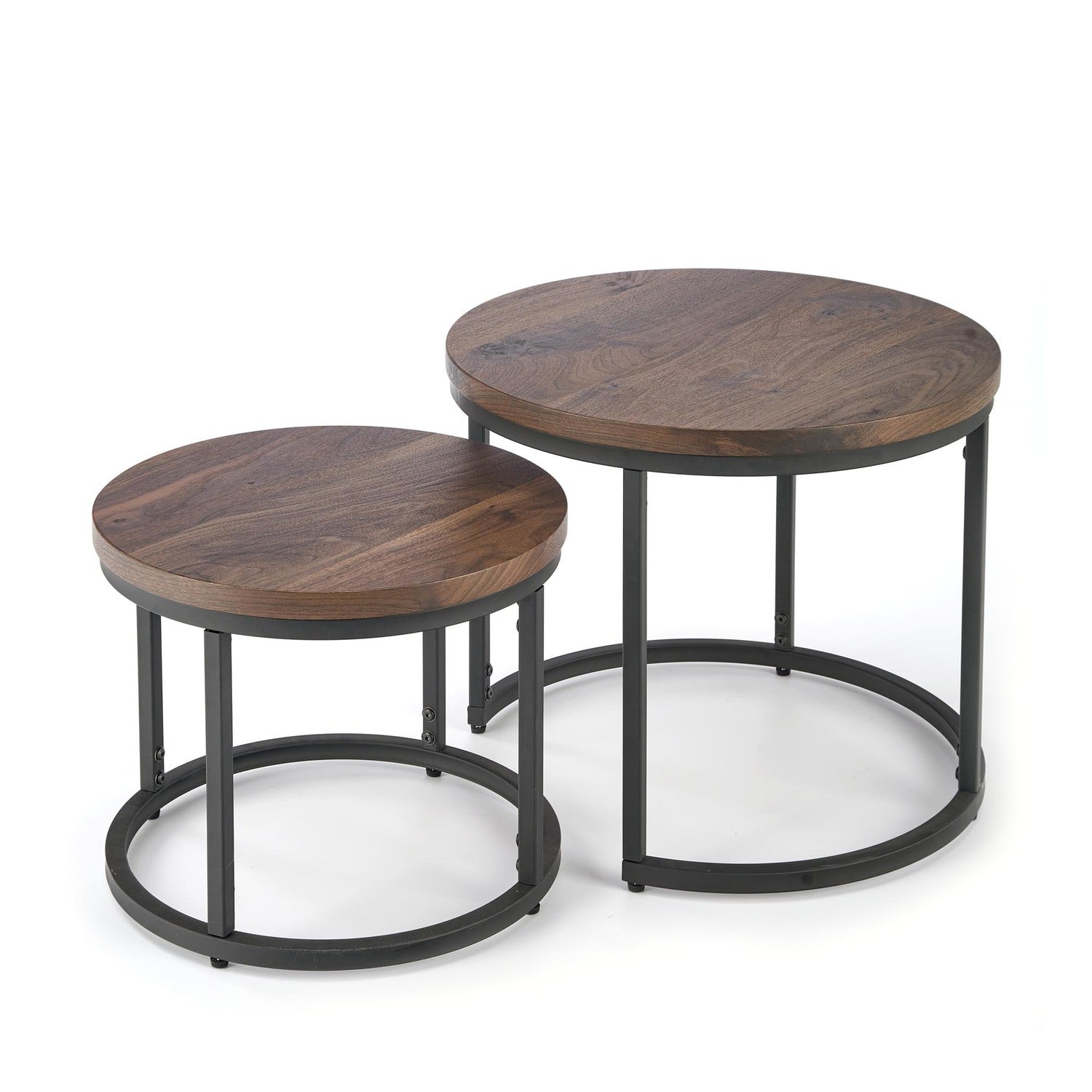 Kafijas galdiņš OR liels 53/45 cm, mazs 43/35 cm riekstkoks/melns - N1 Home