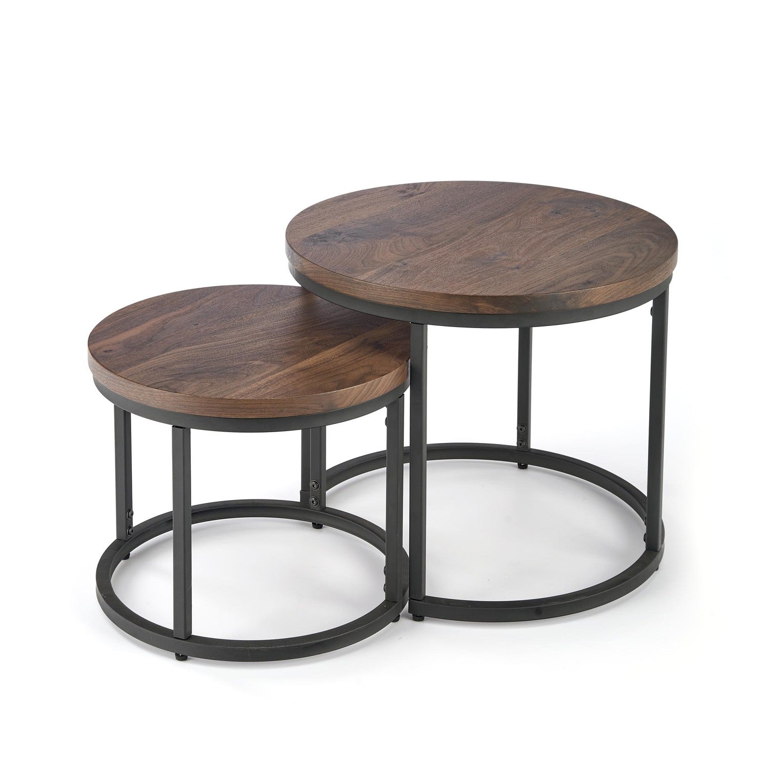 Kafijas galdiņš OR liels 53/45 cm, mazs 43/35 cm riekstkoks/melns - N1 Home