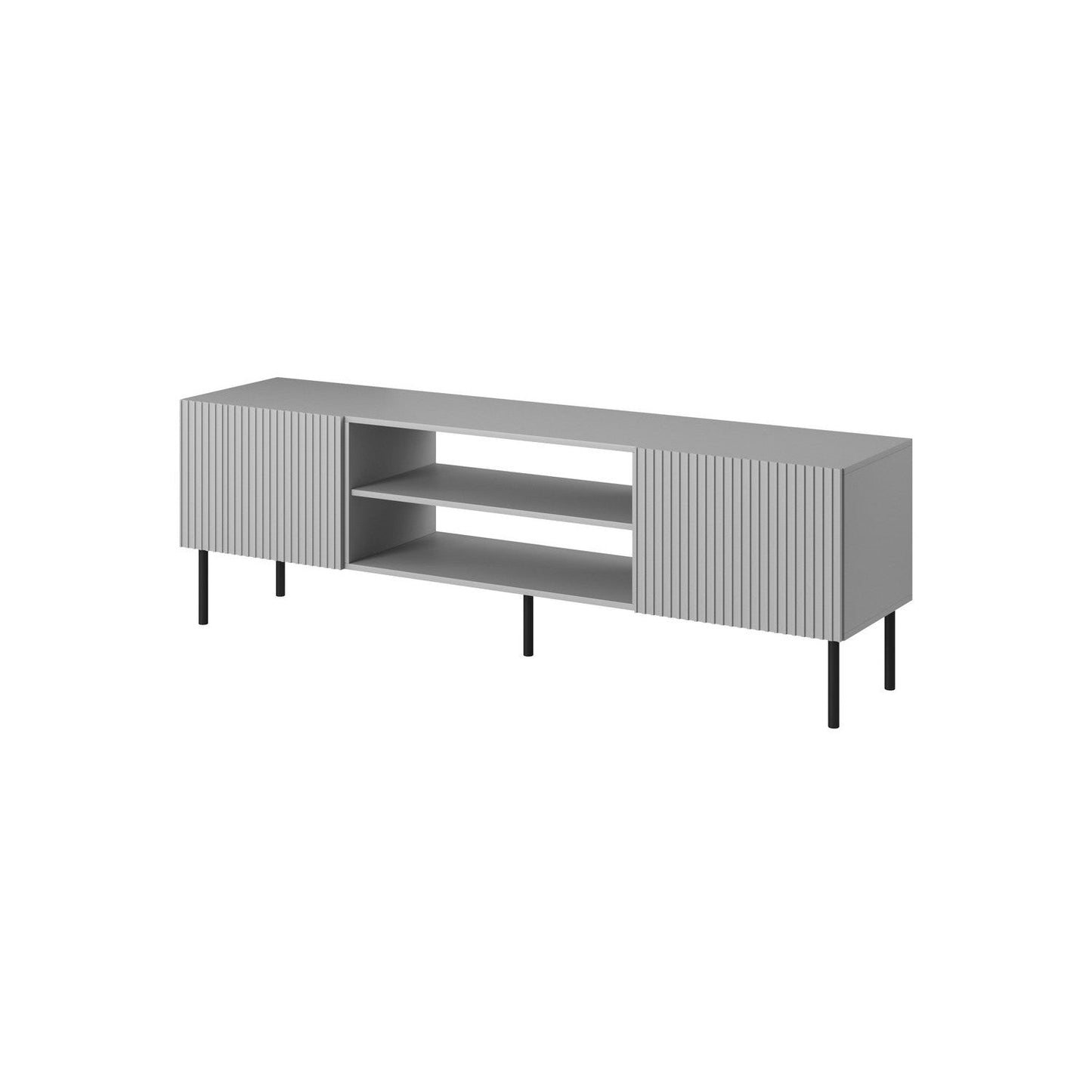 MADRID TV skapis 180/42/57 cm gaiši pelēka, kājas: melnas - N1 Home