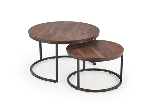 Kafijas galdiņš Jurs 79/47 cm un 59/37 cm riekstkoks / melns - N1 Home