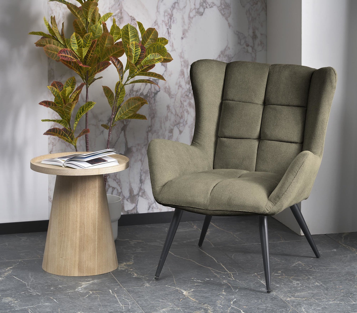 Krēsls Byro 75/85/92/45 cm olīvu - N1 Home