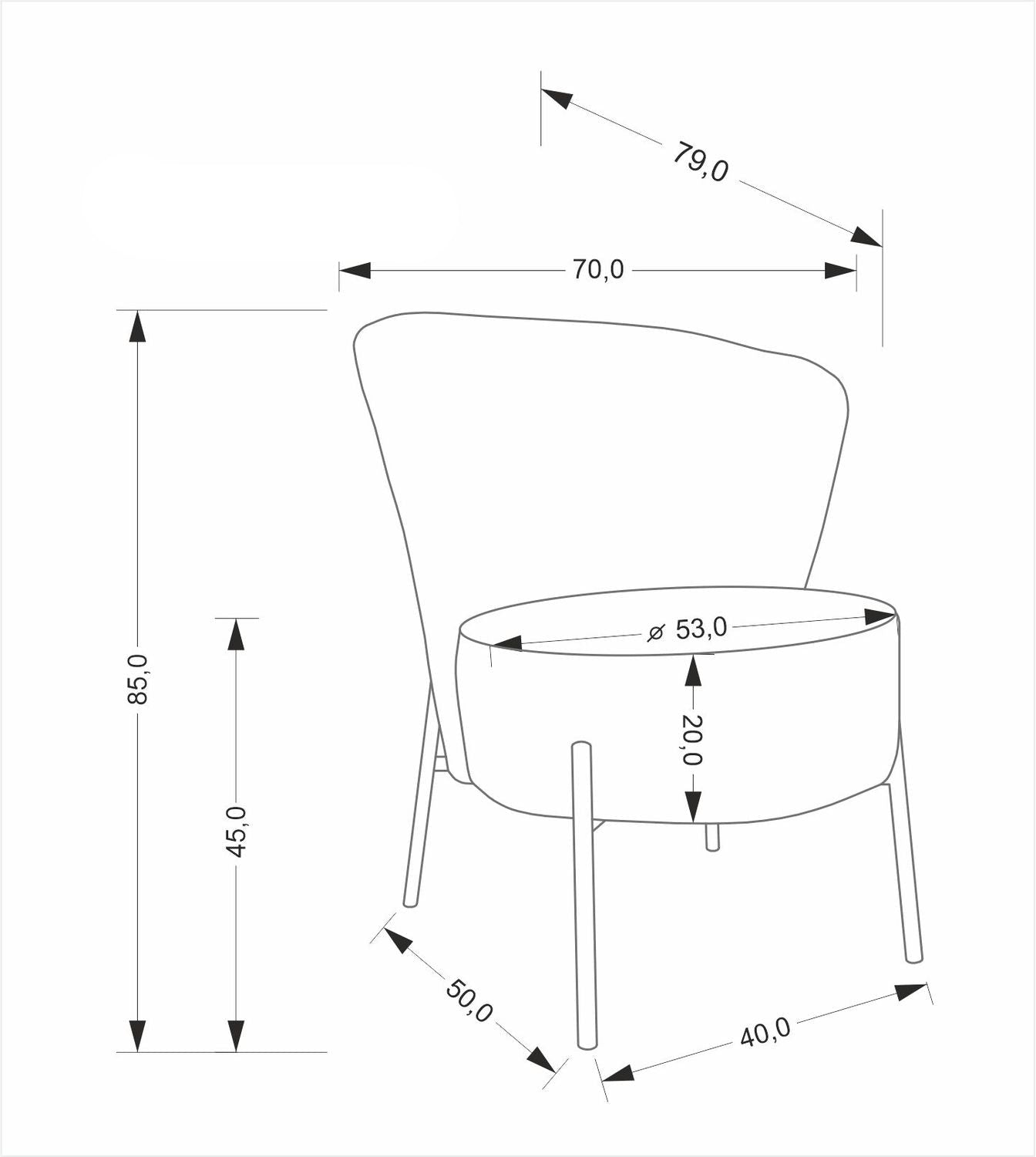 Krēsls Cezi 70/79/85 cm bēšs - N1 Home