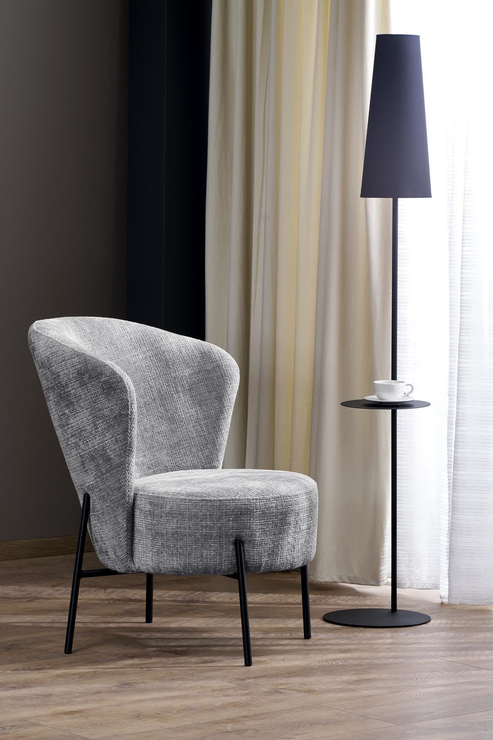 Krēsls Cezi 70/79/85 cm pelēks - N1 Home