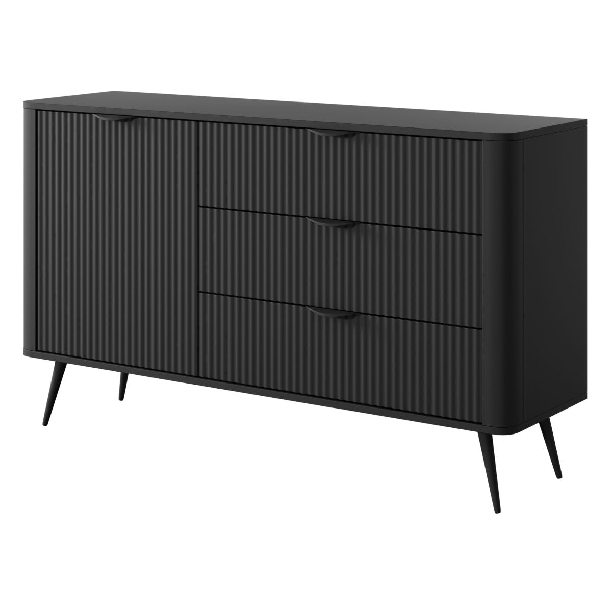 Kumode Lanti 138/81/38 cm melns - N1 Home